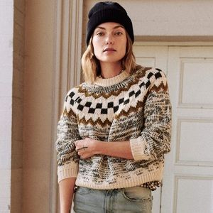 The Great sweater Geo Check Pullover In Marled size 2